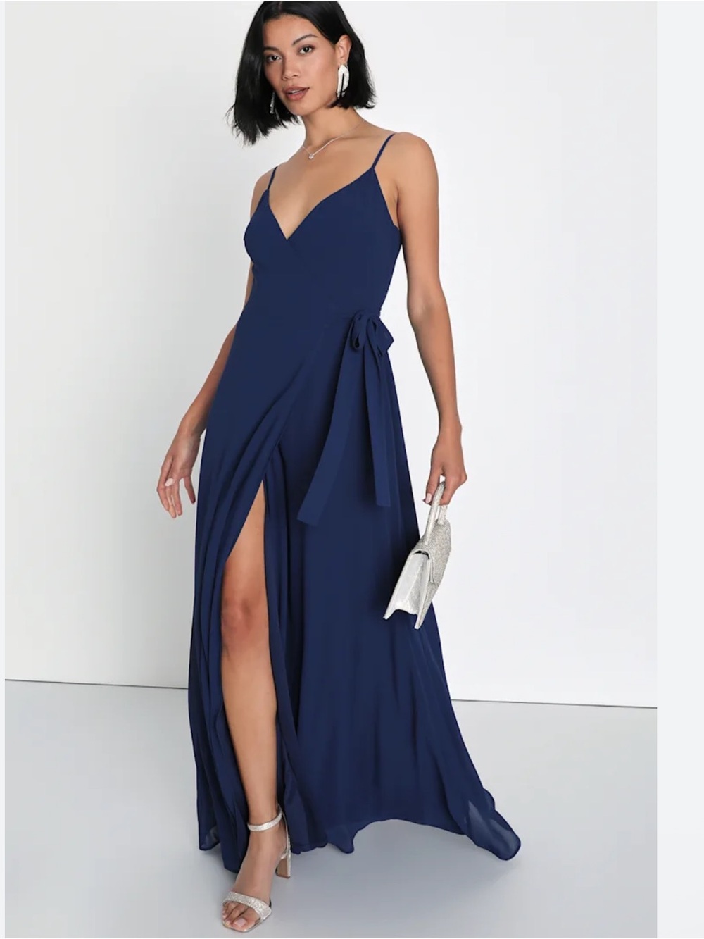 Lulu's Navy Backless Spaghetti-Strap Maxi Dress Size Xl